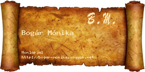 Bogár Mónika névjegykártya